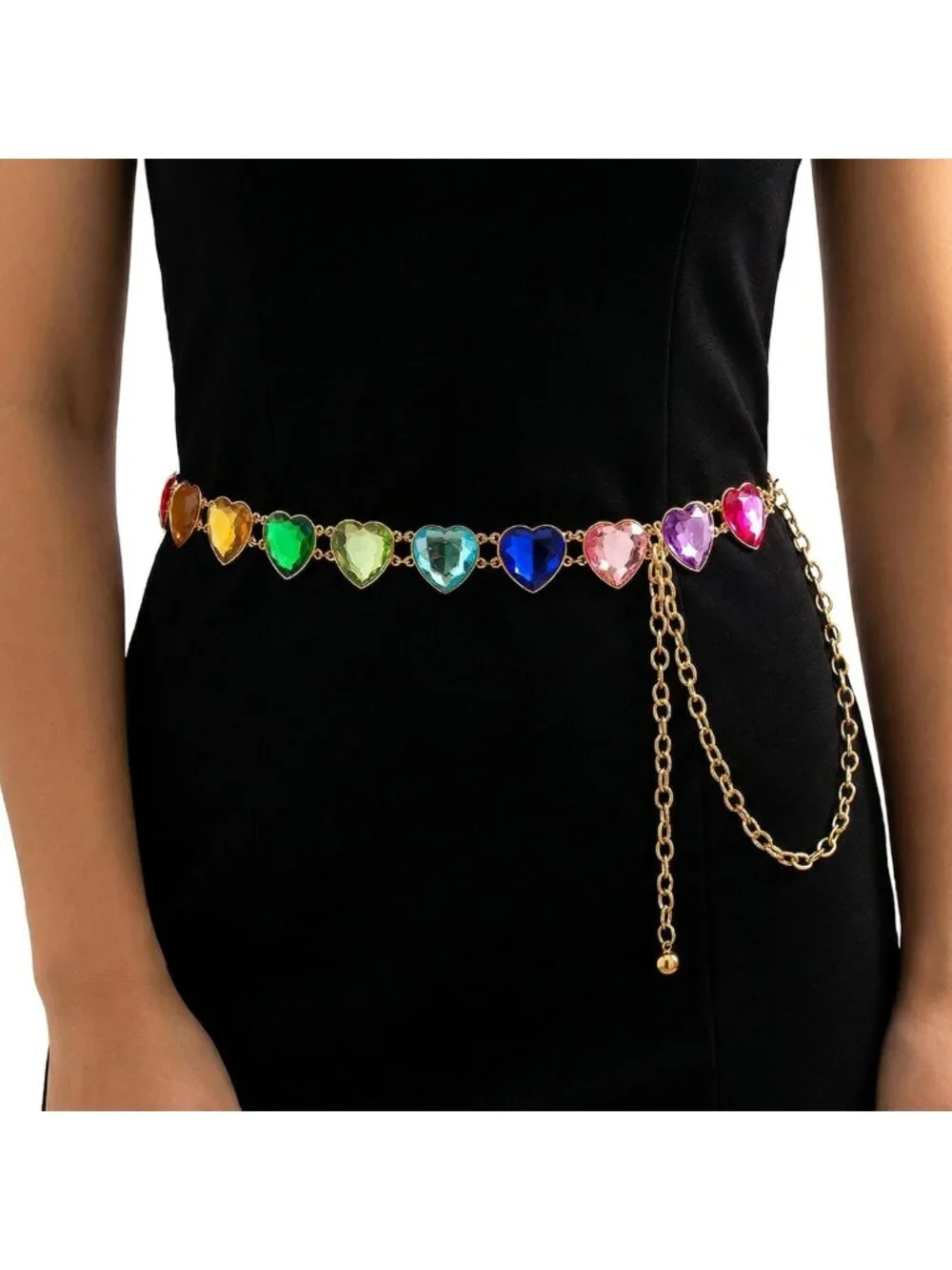 Colorful Rainbow Rhinestone Belt for Women | Adjustable 51